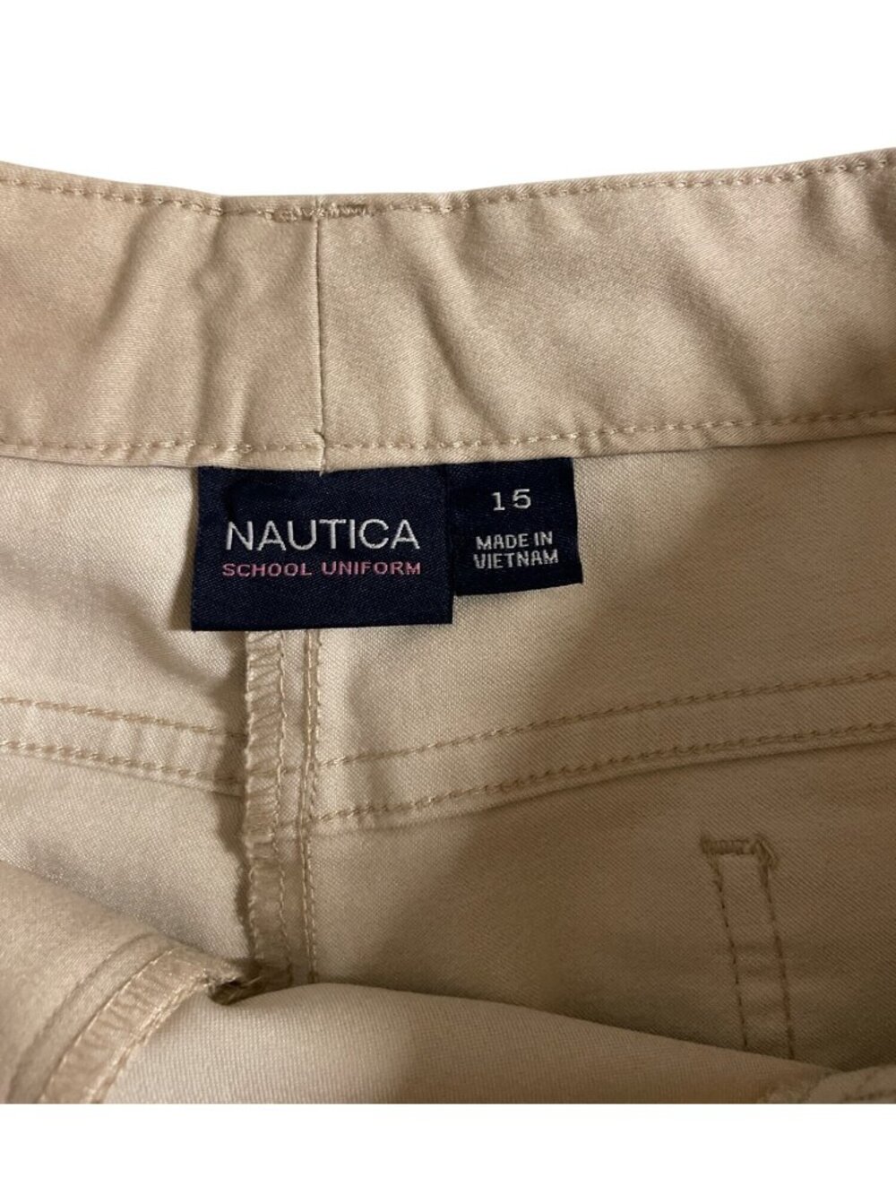 Nautica School Uniform Stretch Bermuda Khaki Shorts Girls Size 15 - Picture 10 of 12